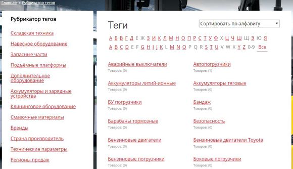 Сортировка тегов по алфавиту Сортировка тегов по алфавиту